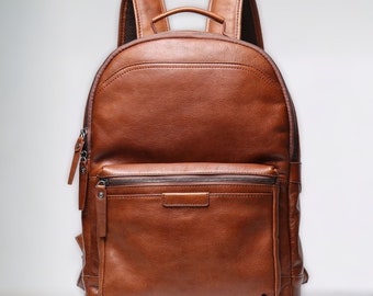 Genuine Leather Backpack, Leather Laptop Bag, Full Grain Leather Backpack, Laptop Backpack, Large Capacity Backpack, Gift For Him