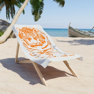 Tiger Stripes Wild and Free Beach Towel | Beach Towel, Beach Towels, Beach, Towel, Tiger, Beach, WhiteTiger, Gift for, Animal Lover