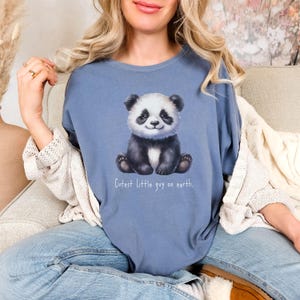 Cute Panda Bear Unisex Garment-Dyed T-shirt | Panda Lover T shirt, Panda Tshirt, Gift for her, Gift for friend, Funny Animal Shirt, Animals
