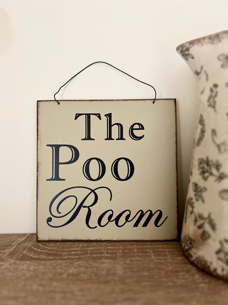 The Poo Room Wooden Sign - Etsy