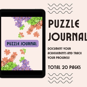 Jigsaw Puzzle Journal and Planner, 20 Page Jigsaw Puzzle Journal to Prepare for Puzzle Championships and Achieve Set Goals