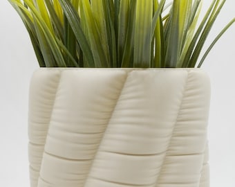 Patrón de tela inclinada inflada Jardinera 3D hinchada, Jardinera de ilusión redonda, Regalo para amantes de las plantas y decoración del hogar, Regalo para estudiantes, Decoración del dormitorio