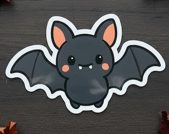 Cute Halloween Bat Sticker | Kawaii Vampire Bat Decal | Spooky Season Vinyl Sticker | Laptop Water Bottle Notebook Decor | Gothic Aesthetic