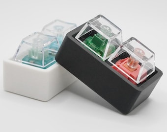 Custom Transparent Mechanical 2x1 Clicky, Tactile Fidget Toy, Stress Relief, Office Fidget, Silent Fidget, Keyboard Switch Tester