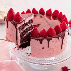 Chocolate Strawberry Cake Recipe • Printable PDF • Instant Download • Easy Party & Birthday Dessert
