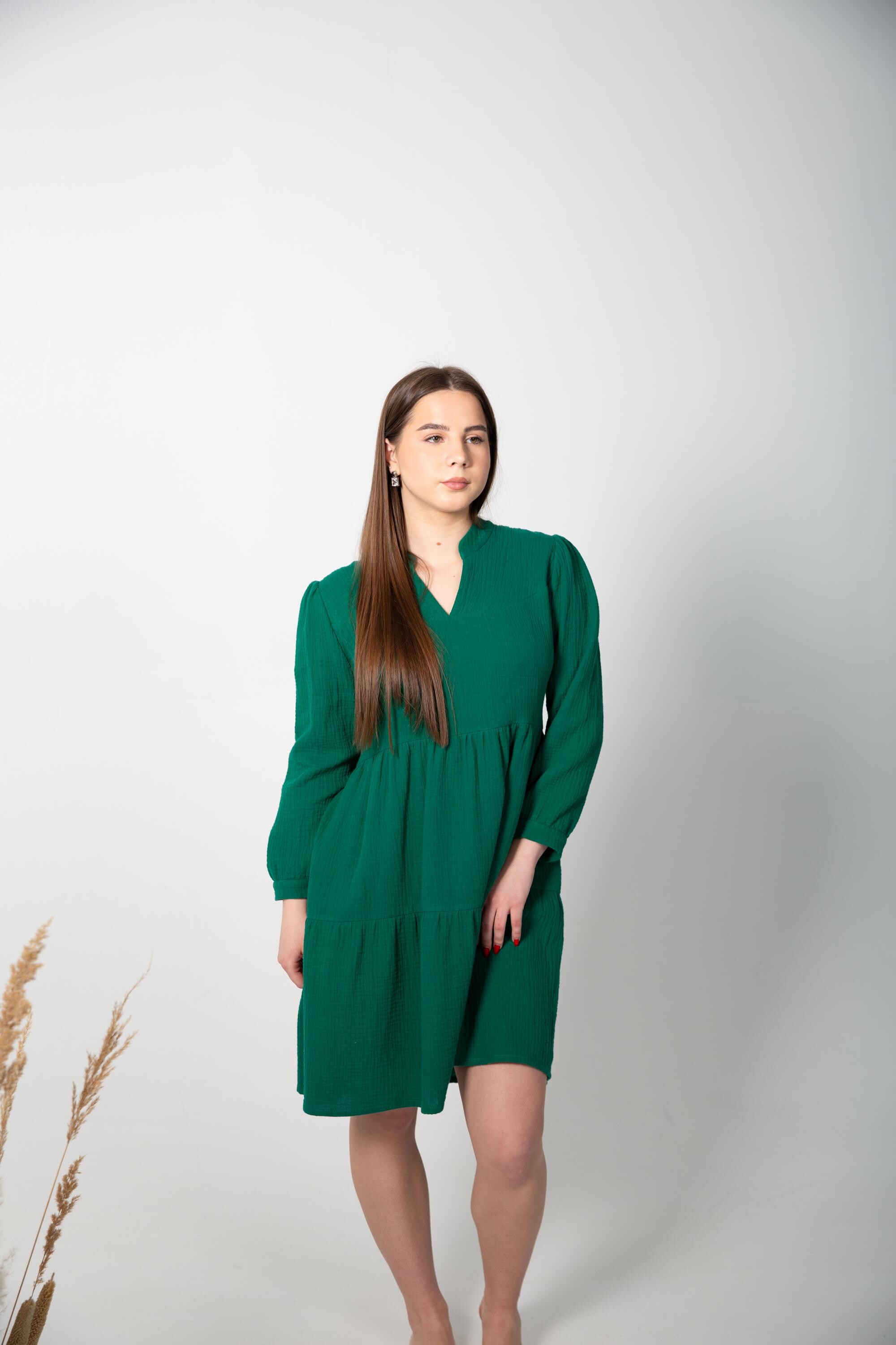 green gauze dress Pammie Raw Edge Hand wash and line dry Madewell NWT Womens M Sage