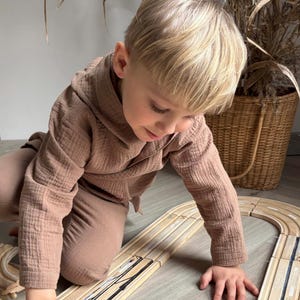 Boys Muslin Outfit – Lightweight 2-Piece Hoodie Set | Toddler Lounge Wear | Organic Cotton Summer Clothes | Boho Kids Clothing