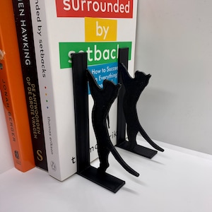 Affascinanti fermalibri per animali domestici - Design elegante con gatto nero - Regalo ideale per gli amanti dei gatti - Contenitore moderno per libri
