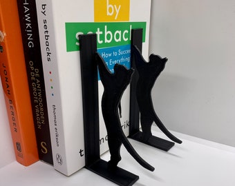 Porta libros minimalista - gato - 3d - impreso - conjunto de soportes para libros