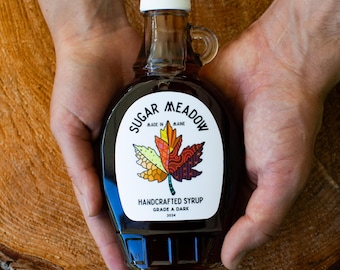 Classic 8 oz Bottle - Grade A Dark - 100% Pure Maine Maple Syrup