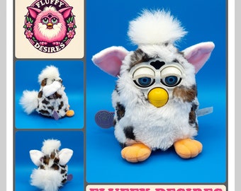 Tested and working vintage Snow Leopard 1998 Furby Adult - Generation 3 English speaking  with sapphire blue eyesFurby pet
