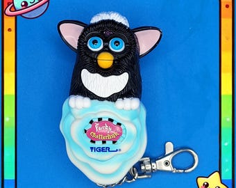 Vintage Furby Tux /Skunk  1990s working  Furby Chatterlink toy keychain