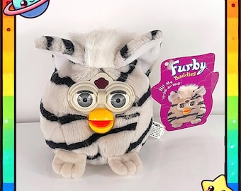Vintage 1990s Furby Buddie Zebra Plush cute childhood Toy for Furby Collectors