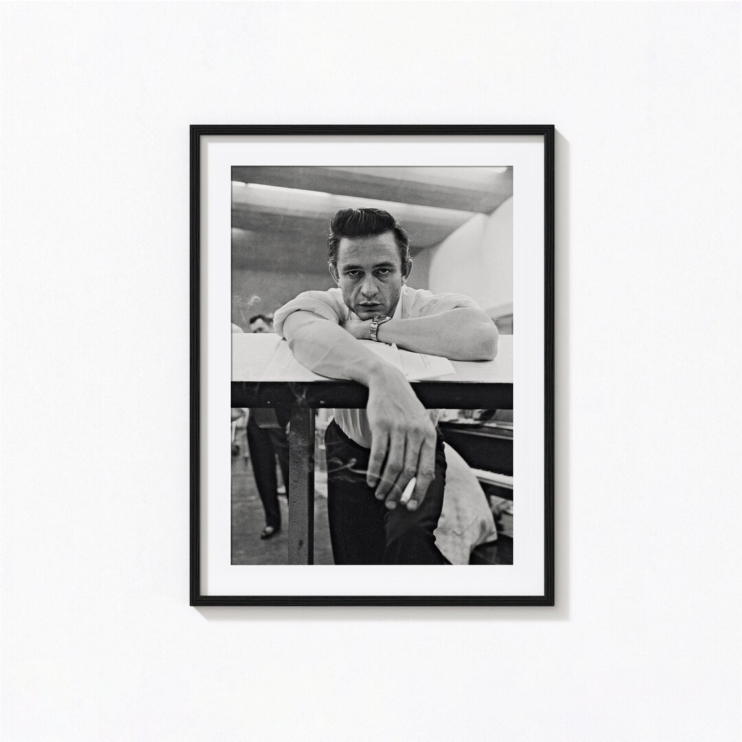 Johnny Cash Posters / Johnny Cash Black and White Wall Art, Album Cover ...