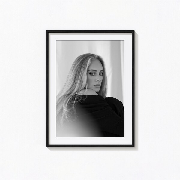 Adele Posters / Adele Black and White Wall Art, Album Cover Poster, Home Decor, Photography Prints, Pop - Soul Music, BAM170