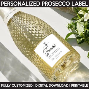 Prosecco Label Replica, Custom Sparkling Italian Wine Label, Personalized Template, Digital Download And Printable Rosé Wine Bottle Label