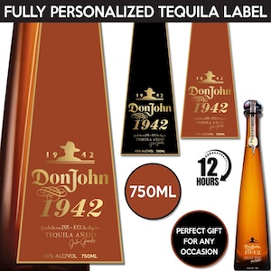 Don Julio 1942 Label Replica, Don Julio Logo, Personalized And Printable Template, Digital Download Tequila Bottle Label, Birthday Gift