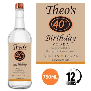 Tito's Vodka Label, Custom Titos Vodka Label, Personalized Template, Digital Download Vodka Bottle Label, Gift, Birthday, Wedding, 750ml