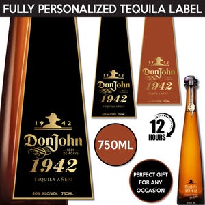 Don Julio 1942 Label Replica, Don Julio Logo, Personalized And Printable Template, Digital Download Tequila Bottle Label, Birthday Gift