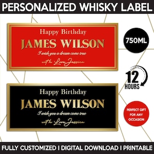 Whisky Label Replica, Custom Johnnie Walker Label, Personalized And Printable Template, Digital Download Bottle Label, Birthday, 750ml