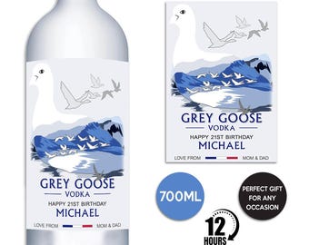 Grey Goose Vodka Label, Personalized Printable Template, Digital Download Vodka Bottle Label, Gift For Birthday, Wedding, Anniversary