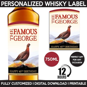Custom Whisky Label Replica, Personalized And Printable Template, Digital Download Blended Scotch Whisky Bottle Label, Gift, Birthday