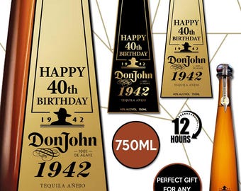 Don Julio 1942 Label , Don Julio Logo, Personalized And Printable Template, Digital Download Tequila Bottle Label, Birthday Gift