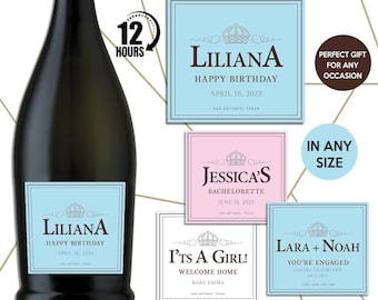 La Marca Label, Custom Sparkling Wine Label, Personalized Template, Digital Download Printable Prosecco Bottle Label, Gift Birthday, Wedding