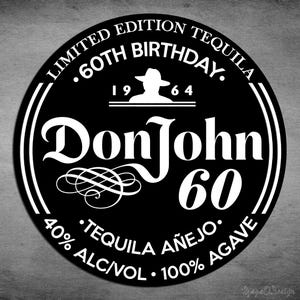 Don Julio 70th Anniversary Label Replica, Don Julio Jar Label, Personalized Template, Digital Download Tequila Bottle Label, Gift, Present