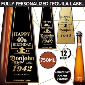 Don Julio 1942 Label Replica, Don Julio Logo, Personalized And Printable Template, Digital Download Tequila Bottle Label, Birthday Gift