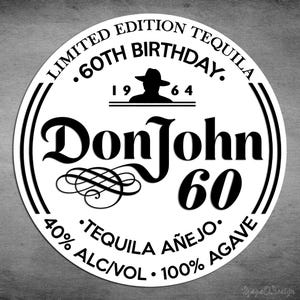 Don Julio 70th Anniversary Label Replica, Don Julio Jar Label, Personalized Template, Digital Download Tequila Bottle Label, Gift, Present