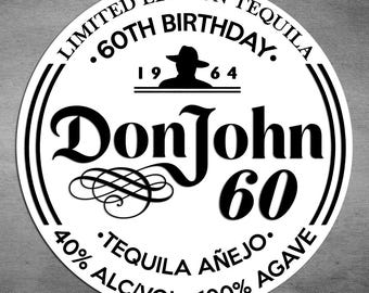Don Julio 70th Anniversary Label , Don Julio Jar Label, Personalized Template, Digital Download Tequila Bottle Label, Gift, Present