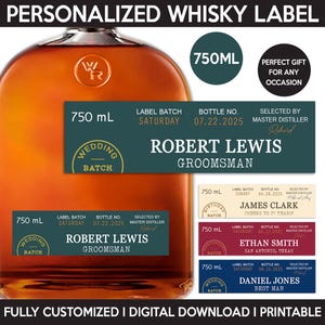 Whisky Label Replica, Custom Bourbon Whisky Label, Personalized Template, Digital Download Bottle Label, Gift For Birthday, Wedding, 750ml