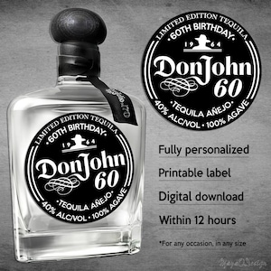 Don Julio 70th Anniversary Label Replica, Don Julio Jar Label, Personalized Template, Digital Download Tequila Bottle Label, Gift, Present