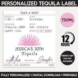 Casamigos Tequila Label, Custom Tequila Label, Personalized Template, Digital Download Casamigos Bottle Label, Birthday, Wedding, 750ml