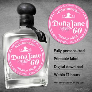Don Julio 70th Anniversary Label Replica, Don Julio Jar Label, Personalized Template, Digital Download Tequila Bottle Label, Gift, Present