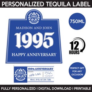 1800 Tequila Silver Label, Custom Tequila Label, Personalized Template, Digital Download 1800 Tequila Bottle Label, Birthday, Wedding, 750ml