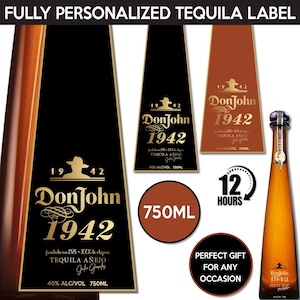 Don Julio 1942 Label Replica, Don Julio Logo, Personalized And Printable Template, Digital Download Tequila Bottle Label, Birthday Gift