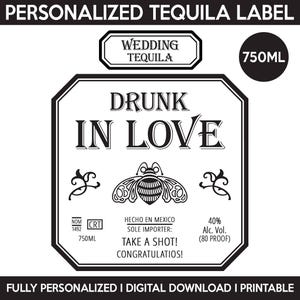 Patrón Tequila Label Replica, Custom Tequila Label, Personalized And Printable Template, Digital Download Patron Bottle Label, Wedding