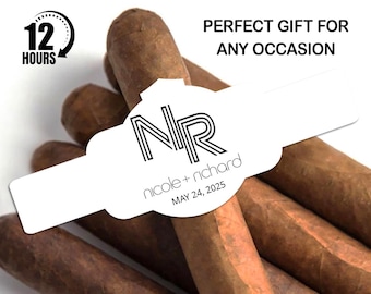 Custom Cigar Label, Wedding Cigar Label, Personalized And Printable Template, Digital Download Cigar Bar Favors, Wedding Cigar Band