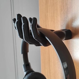 Wall Mounted Hand Headphone Holder – Unique 3D Printed Wall Decor – Cool Gaming Room or Office Accessory