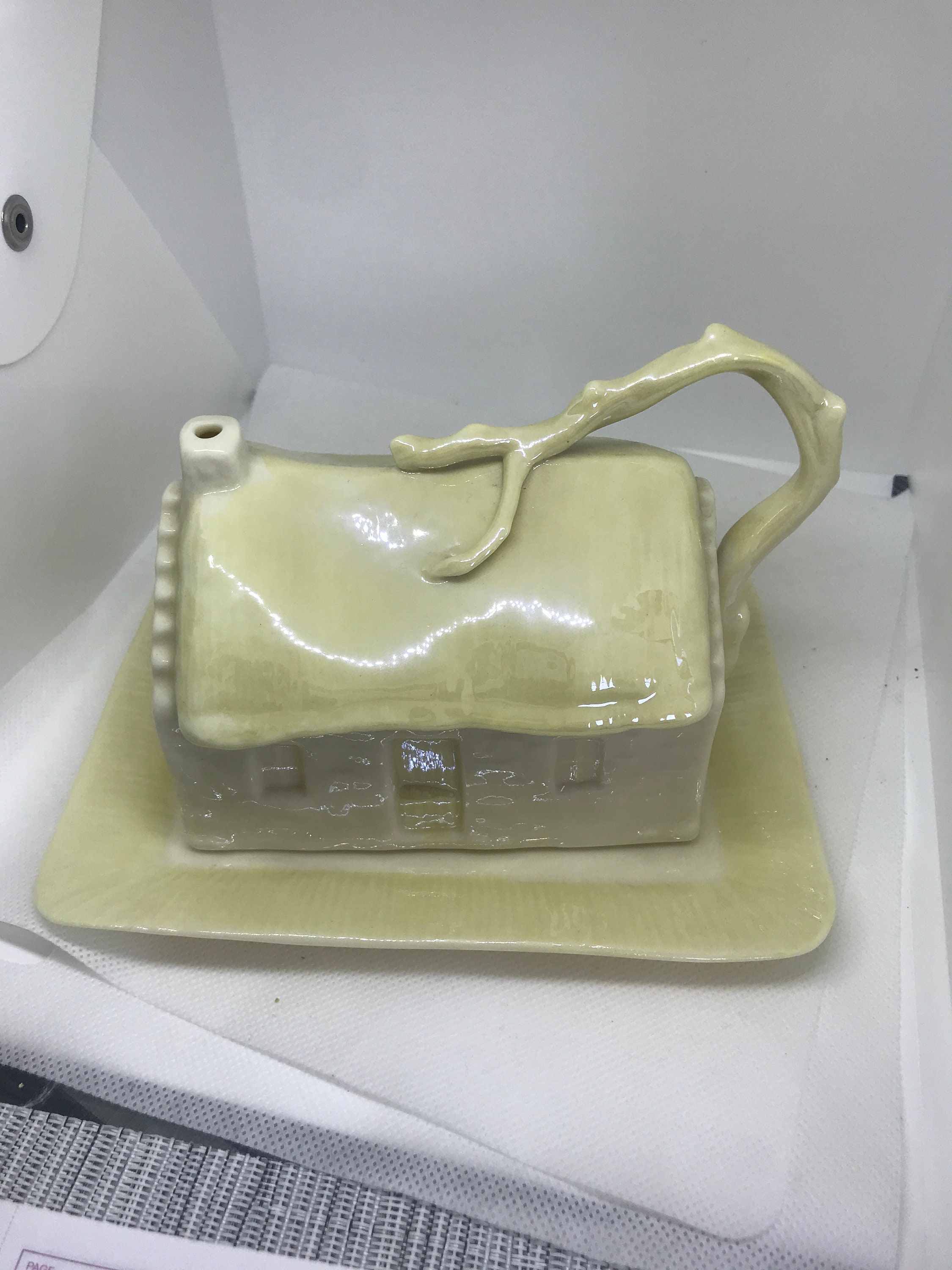 Vintage Belleek Butter Dish - Etsy