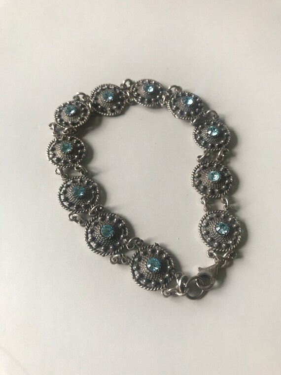 Turquoise Rhinestone Bracelet - image 1