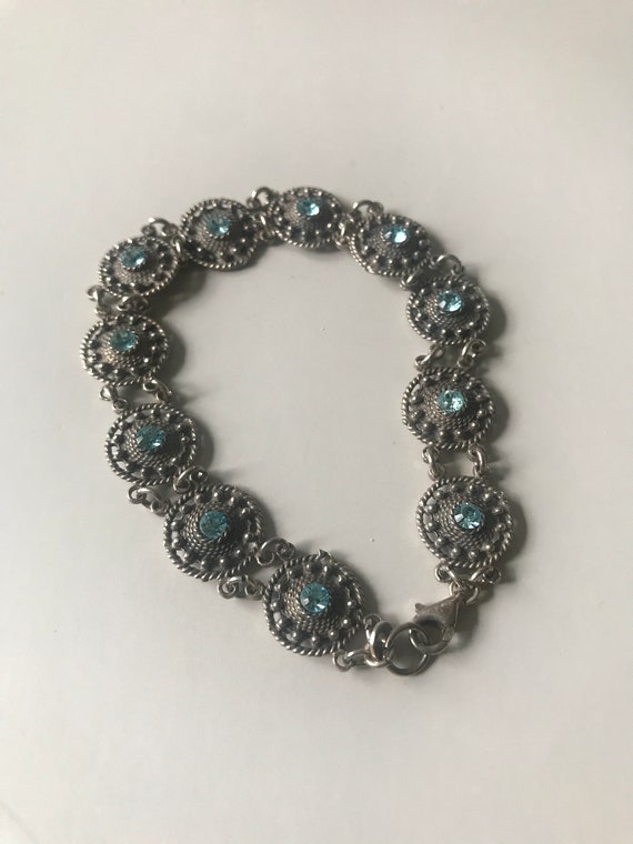 Turquoise Rhinestone Bracelet - image 2