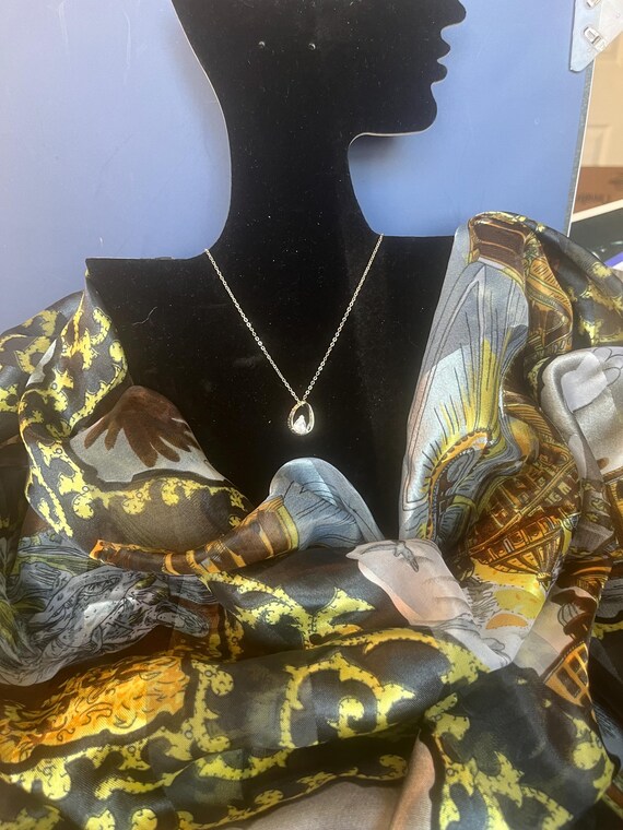 Necklace With Teardrop Pendant Faux Diamond Teardrop Stone