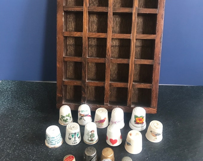 Vintage Thimbles in Display Case - Etsy