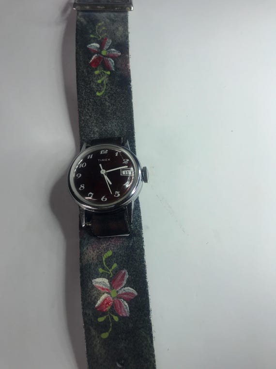 Montre-bracelet Femme Vintage Timex à Remontage - Bracelet Argent Sterling