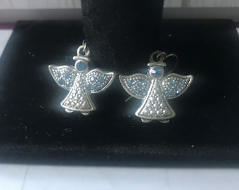 Pendientes de ángel con pedrería