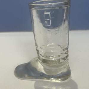Vintage Cowboy Boot 3” Clear Glass Shotglass Toothpick Holder