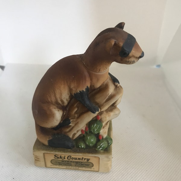 1976 Ski Country Mini Whiskey Decanter Black Footed Ferret